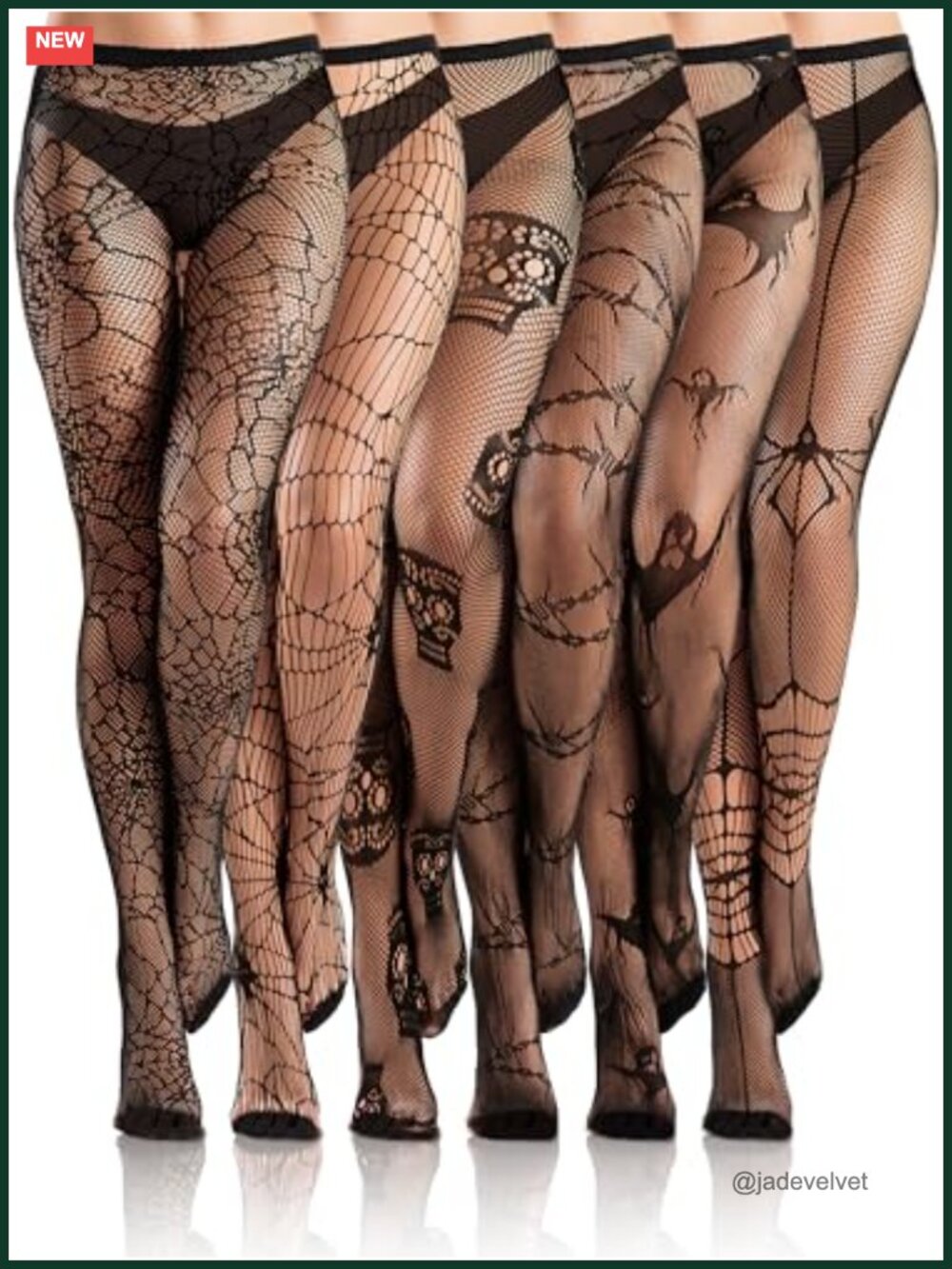 Fishnet Tights Gothic Pantyhose Halloween Hosiery 6 Pairs